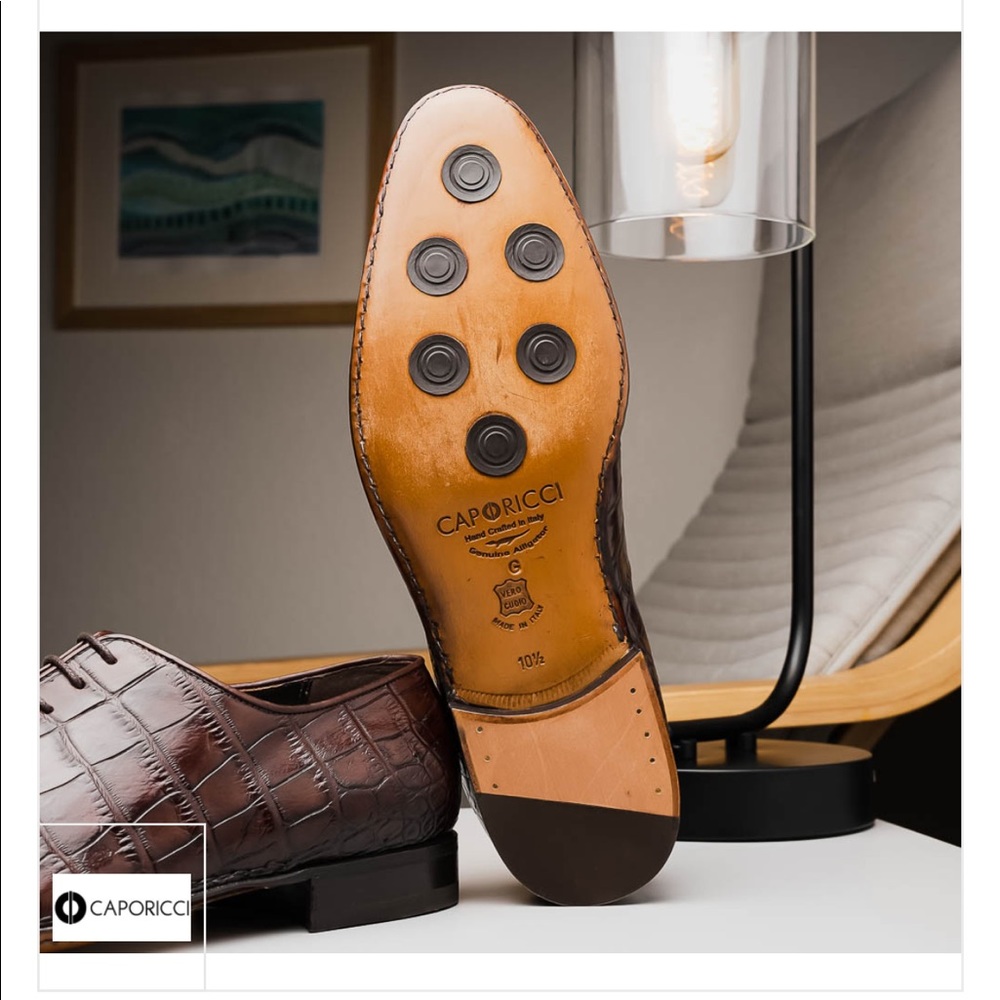 CAPORICCI 2543 Brown Alligator shoes - Picture 3 of 15